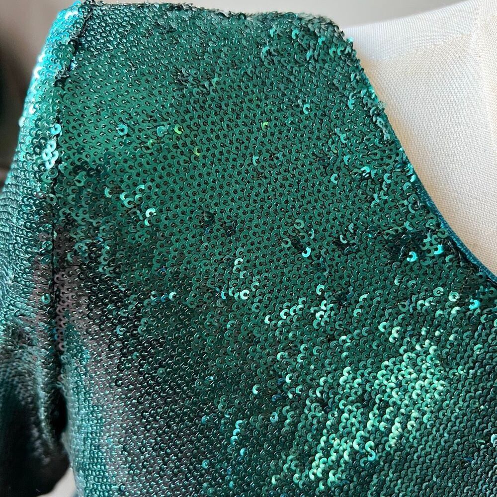 Dress the Population Natalie Dress, Style# DDR270-1233, Size medium Deep Emerald - Picture 2 of 11
